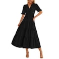 thumbnail image 1 of Vestido midi PRETTYGARDEN para mujer, casual, verano 2025, negro, 1 of 8