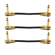 Guitar Patch Cable Effect Pedal Patch Cords 1/4-Inch Right Angle Low Profile Pancake Design for Effect Pedals 3 Pack