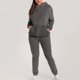 thumbnail image 3 of Sudadera Conjunto de chándal de 2 piezas para mujer, ropa deportiva informal de Color sólido para otoño e invierno Cgtredaw Gris oscuro T 3EG para Mujer, 3 of 5