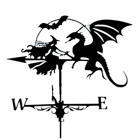 Metal Dragon Weathervanes, Roof Mount Wind Direction Indicator for Outdoor Yard, Garden, Patio & Farm Decoration, Creative Sculpture Weather Vane for Shed or Fence