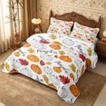 thumbnail image 3 of Erosebridal Pumpkin Harvest Quilt King 3 Pieces,Happ Fall King Coverlet Set,Red White,1 Bedspread and 2 Pillowcases, 3 of 7