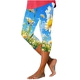 thumbnail image 2 of YUGYXL Cropped Leggings for Women Gradient Color Capri Pants Summer High Waisted Stretchy Yoga Leggings Sexy Tummy Control Slim Workout Pants A Multicolor XXXL, 2 of 5