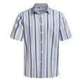 thumbnail image 2 of XDZJLR Men Shirts Casual Short Sleeve Button Down Striped Stylish Summer Beach Tee, 2 of 4