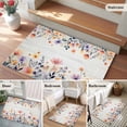 thumbnail image 5 of Entryway Rug 2'x3', Pink Spring Floral Small Rug for Kitchen Bathroom Door Mat Indoor Entrance, Elegant Flowers Farmhouse Botanical Wooden Non-Slip Area Rugs Floor Mats Carpet Front Door Rugs, 5 of 8