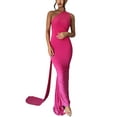 thumbnail image 1 of Mialoley Robe Longue pour Femmes, Sans Manches Col Halter Ajustée Robe Cocktail Robe d'Été pour Fête, 1 of 4
