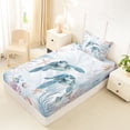 thumbnail image 4 of Erosebridal Sea Animal Turtle Twin Sheet Sets,Ocean Coral Starfish Bedding For Boys Girls 3-Piece, 4 of 6