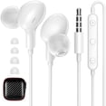 thumbnail image 1 of Auriculares con cable iMangoo con micrófono y control remoto 3.5 mm blanco, 1 of 7