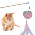 thumbnail image 1 of Cat Teaser Wand Interactive Strawberry Dinosaur Kitten Teaser Toy Cat Bell Wand, 1 of 10