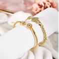 thumbnail image 2 of Pulseras Ajustables Abiertas Bañadas en Oro Amarillo JeenMata Paquete de Dos para Mujer, 2 of 5