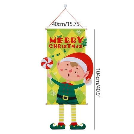 

EUDIDV Christmas Ornaments Merry Christmas Window Sign Banners ChristmasFabric Flag Door Porch Decor Supplies Hanging Ornament Santa Claus Banner Flag For Indoor Outdoor Wall Door Home Xmas Tree Decor