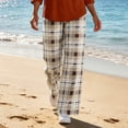 thumbnail image 2 of Cmfcve Checkered Wide Leg Pants for Women High Waist Plaid Pajama Pants Baggy Daily Casual Pants, 2 of 6