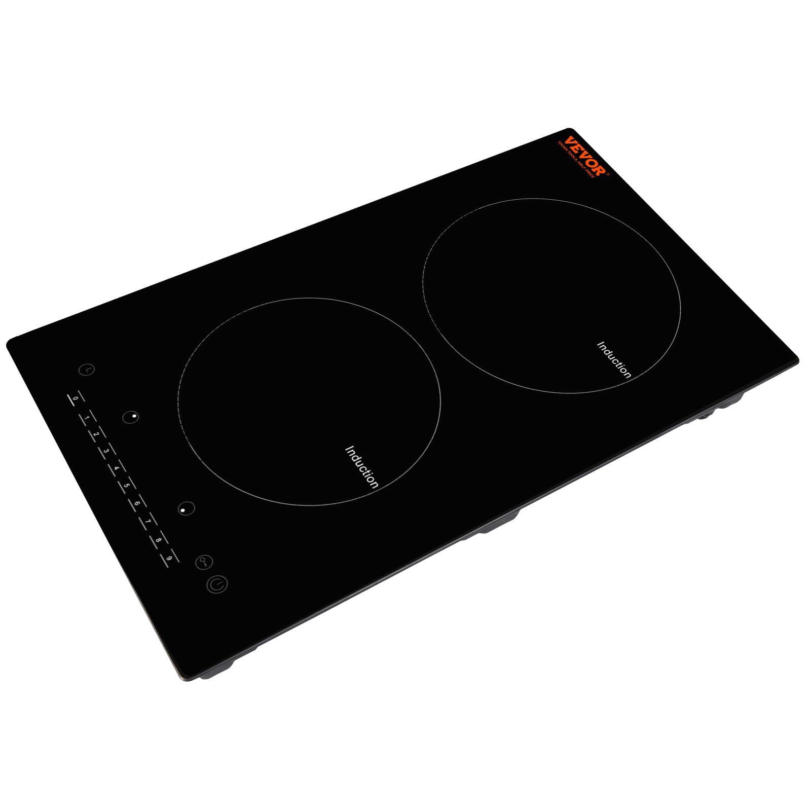 2-Zone Induction Cooktop, 12'' Built-in 1800W Magnetic Heating System, 9-Level Precision Cooking, LED Touch Screen with Easy Child Lock and Comprehensive Over-Temperature Protection