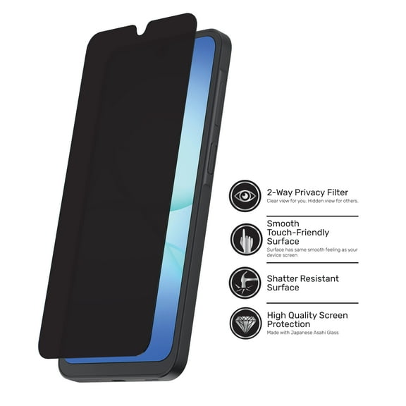 DuraGlass Privacy Glass Screen Protector with 2-Way Privacy Filter for Samsung Galaxy A17 5G