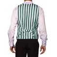 thumbnail image 3 of INSPIRE CHIC Business Vest for Men's Slim Fit V Neck Sleeveless Striped Prints Waistcoat S Green, 3 of 4