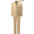 thumbnail image 2 of Boys Suits 3 Piece Wedding Page Boy Party Prom Suit Jacket+Vest+Pants+Tie khaki, 2 of 9
