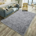 thumbnail image 2 of Softlife Stylish Soft Shaggy Velvet Carpet for Living Room/Bedroom, Fluffy Area Rugs, 4' x 5.9' , Gray, 2 of 8
