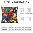 thumbnail image 5 of JEUXUS Aesthetic Decorative Short Plush Pillowcase Watercolor Birds Cute Toucan Parrot Wild Animal White, 5 of 5