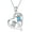 Blue-Topaz, variant on Sea Turtle Heart Necklace for Women 925 Sterling Silver Topaz/Turquoise/Jade/Larimar/Diamond Turtle Pendant Jewelry Birthday Gifts for Wife Mom