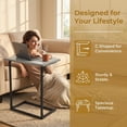 thumbnail image 6 of C Shaped Couch End Table Tray Table, Side Table for Sofa,with Widened tabletop for Bedroom, Living Room, 27"(H) x 21.1"(W) x 11.4"(D), Grey, 6 of 12