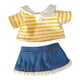 thumbnail image 3 of Conjuntos de camiseta y falda vaquera para muñecas de 20 cm, ideales para hacer tú mismo. raya amarilla, 3 of 9
