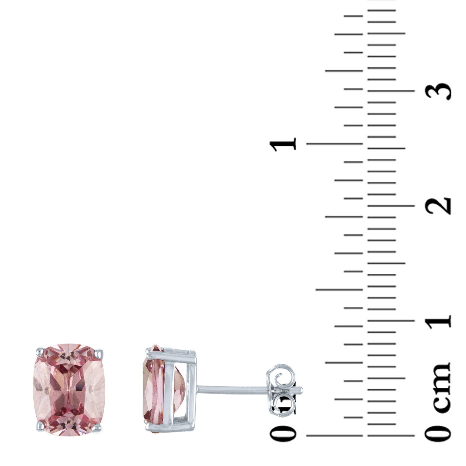 Ladies Brilliance Fine Jewelry Simulated Morganite and CZ Sterling Silver Earrings