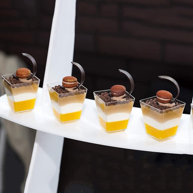 Copa De Postre 50 Uds. Vasos desechables de plástico transparente para yogur, Mousses, postres, aperitivos Wdftyju Libre de BPA