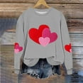thumbnail image 4 of Women's Valentines Sweatshirts Plus Size Cute Love Heart Graphic Blouses Long Sleeve Round Neck Shirts Valentine's Day Printed Sweater Pullover Tops, 4 of 5