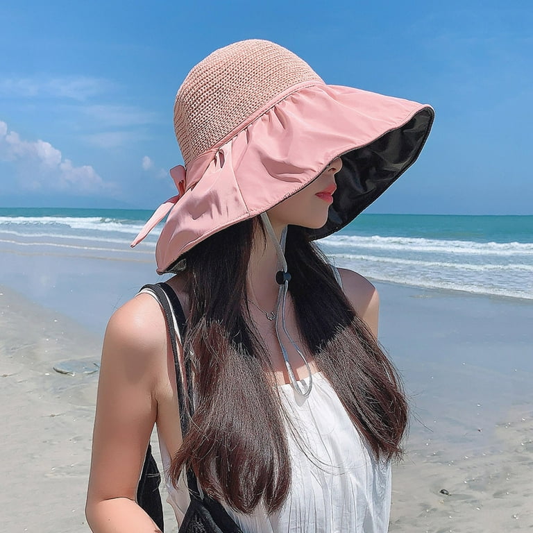 Camping Hat Women Womens Outdoor Casual Bow Decoration Big Head Design Sun  Hat Hat Natural