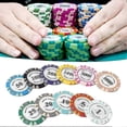 thumbnail image 2 of Ficha de póquer Mahjong Texas Hold'em Ficha de póquer Juego de cartas de alta gama Suministros de casino, Valor nominal 1, 2 of 5