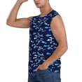 thumbnail image 3 of Fotbe Men's Party Shark Cute Print Men's Sleeveless Muscle Tank Tops Casual T-Shirts for Gym Workout Beach-X-Large, 3 of 8