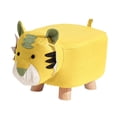 thumbnail image 3 of deevoka Wood Ottoman Stool Decorative Entryway Footrest Portable Cute Sofa Tea Stool Yellow, 3 of 9