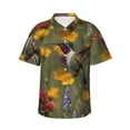 thumbnail image 1 of Balery Humming Bird Camisas hawaianas de manga corta para hombre, camisas playeras de corte holgado, camisas de vacaciones con botones,X-Large, 1 of 7