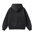 thumbnail image 3 of TQWQT Womens Vintage Washed Zip Up Hoodie Oversized Drop Shoulder Jacket American Casual Kangaroo Pocket Gradient Tie Dye Sweatshirt Loose Fit Long Sleeve Outerwear Streetwear Fashion Tops Black L, 3 of 5