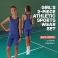 thumbnail image 2 of Essenclo Girls Tank Tops and Shorts Summer Outfits, Athletic Activewear Loose Fit Cute Girls Fashion Clothing Sets Size 3-16, 2 of 7