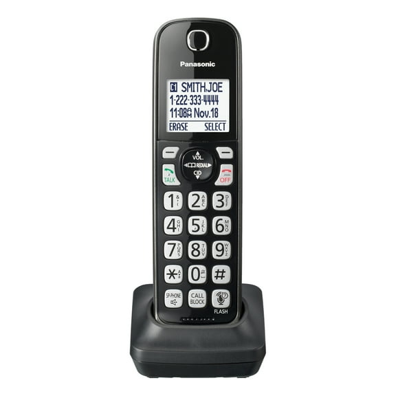 Panasonic Cordless Phone Handset Accessory Compatible with KX-TGD66x Series Cordless Phone Systems - KX-TGDA66M (Metallic Black)