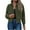 Army Green, variant on Dasayo Barn Coats for Women Fleece Bomber Green Motorcycle Crop Zip up Jacket Jackets for Women Trendy L