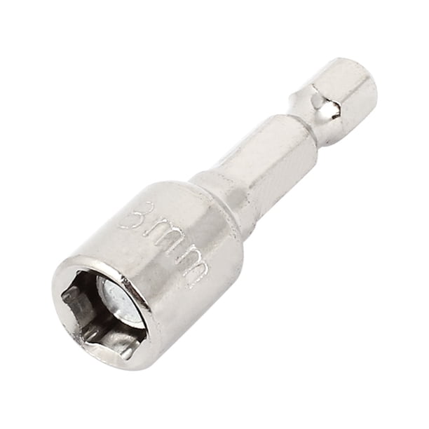 Destornilladores de cabeza de tono plateado de 8 mm de ancho, con imán y punta hexagonal