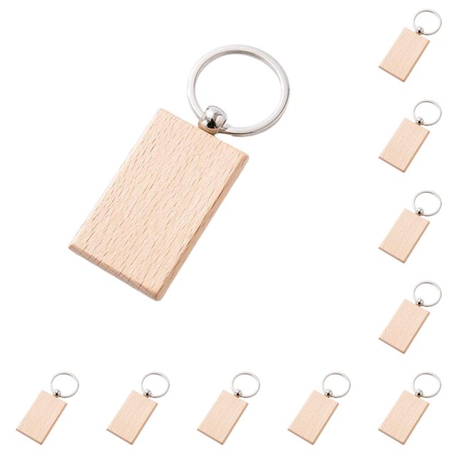 Minnieouse LLavero de DIY, portátil, decorativo, para pintar, reemplazo artesanal, bolso de mano, llavero automotriz, accesorios de decoración Rectangular 10Conjunto