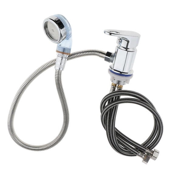 HILABEE Replacement Bath Set with Mixer and Hot + 10x5cm Shower + 304 Steel Flexible for 70cm