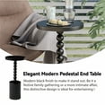 thumbnail image 4 of COZAYH Wood Pedestal End Table, Modern Drink Table with Base, Round Martini Table for Small Space Living Room, Bedroom, Black, Round, 4 of 7