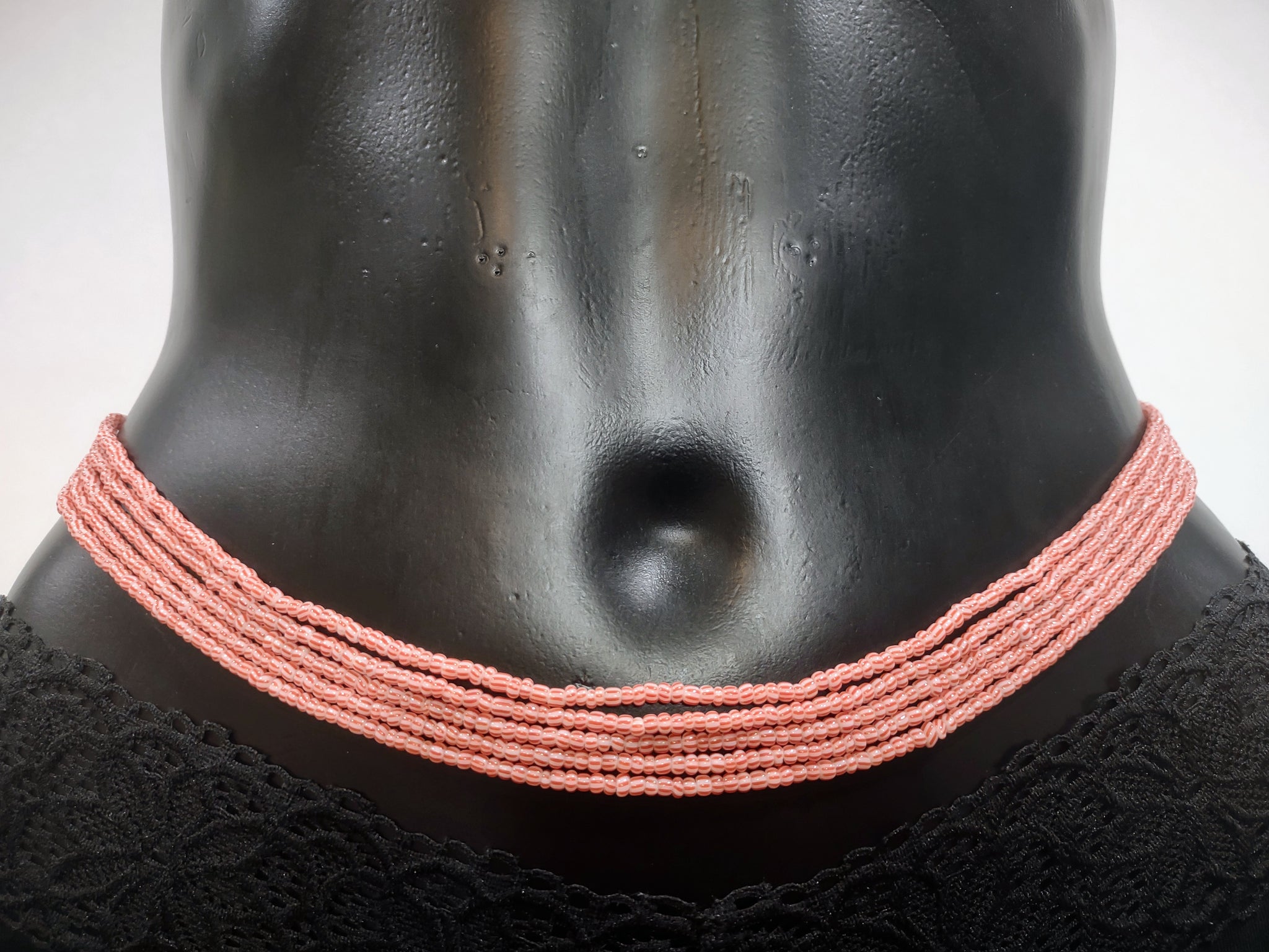 Red and white waist beads hotsell