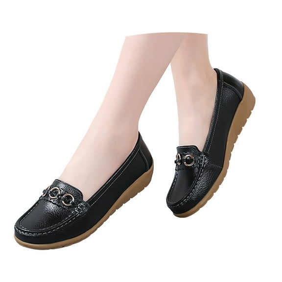 Mepaouo Women's Loafers Leather Slip on Work Shoes Ladies Casual Dressy Walking Driving Moccasins