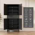 thumbnail image 7 of 71" Tall Pantry Storage Cabinet with Drawer and Adjustable Shelves, Freestanding Tall Kitchen Cupboard Storage Cabinet for Kitchen,Dining Room, Living Room, Black, 7 of 7