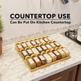 thumbnail image 6 of Bamboo Spice Drawer Organizer with 24 Spice Jars, 378 White Minimalist Spice Labels, 3 Tier Seasoning Rack Tray Insert for Kitchen Drawers, 15" Wide x 15" Deep x 2.6" Tall, 6 of 7
