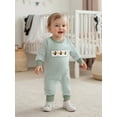 thumbnail image 5 of BemeyourBBs Boy Thanksgiving Stripe Romper Turkey Embroidery Long Sleeve Jumpsuit, 5 of 9