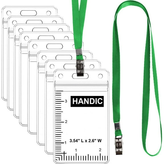 50pcs Lanyards with ID Holder for Name Tags Waterproof Type Clear Plastic Name Badge Holder Id Card