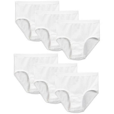 Fruit of the Loom Girls` 6-Pack White Briefs, 12, White | Walmart Canada