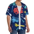 thumbnail image 2 of Gukieu Colorful Excavator Print Men's Short-sleeved Shirts, Button-down Pocket Shirts, T-shirts, Beach Vacation Travel Summer Clothing-X-Large, 2 of 5