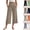 34# Camel, variant on Capri Pants for Women - Summer Cotton Linen Wide Leg Fold Over Cropped Gaucho Pant Casual Flowy Yoga Coluttes Orange XXL