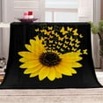 thumbnail image 4 of Sunflower Floral Blanket Flower Gifts for Women Girls Wife Mom Sisters Friends Birthday Halloween Christmas Valentines Mother''s Day Present Family Nurse Teachers Gift 60x80 Inch, 4 of 6